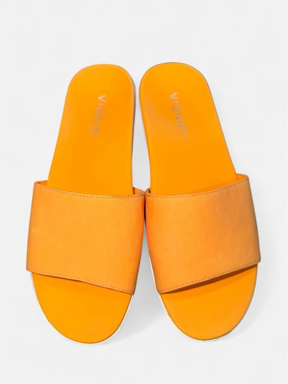 Vionic Orange Single-Band Slide Sandals Size7